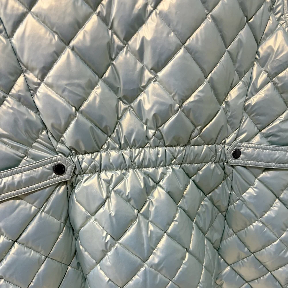 Talbots QUILTED DOWN PUFFER VEST in Pearlized Snowbound Blue, SZ L NWOT - Picture 7 of 7